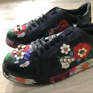 Women's Jeweled with Flowers Loafers Sneakers
